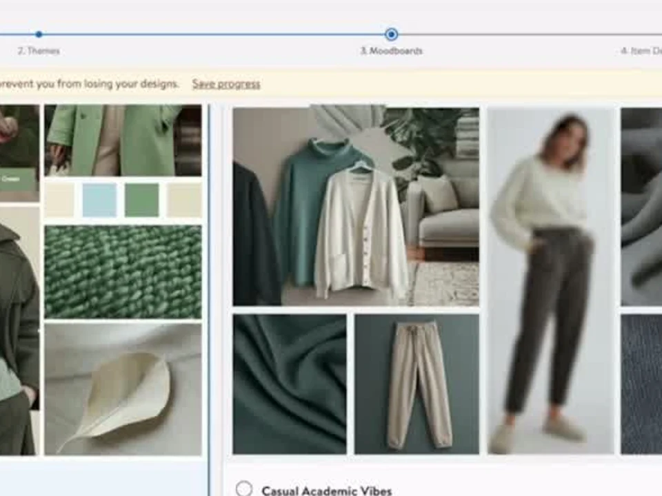 Fashion moodboard and garment concepts from the Trend to Product video
