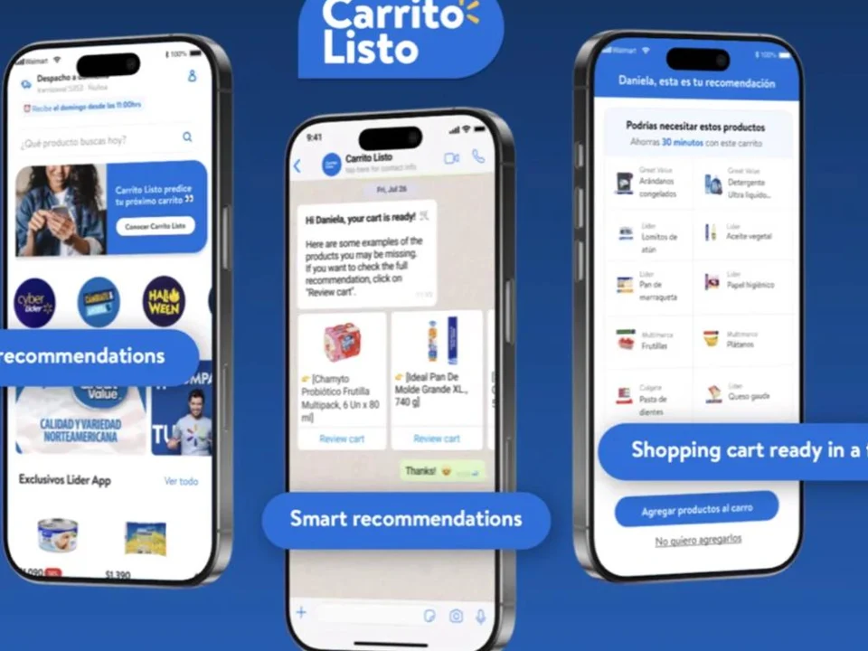 Cropped Carrito Listo shopping and recommendation interfaces